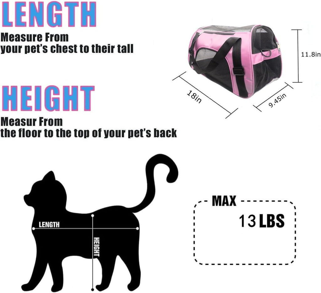 ZvoanSem Pet Carrier Bag,Small Cat Carrier Kitten Puppy little Dog Carrier for Travel Airline Approved Small Animal (Small, Blue)