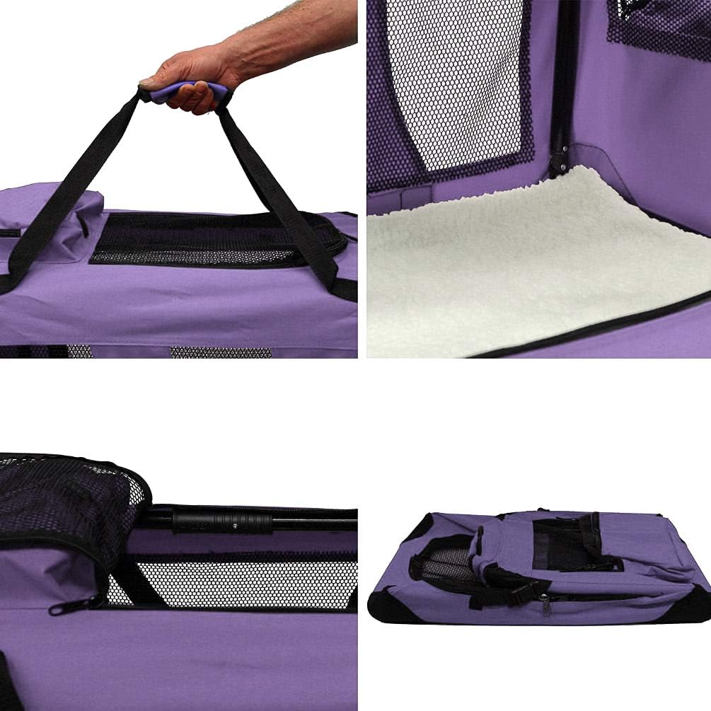 Petbarn Portable Soft Fabric Pet Carrier Folding Dog Cat Puppy Travel Transport Bag (Medium, Grey)