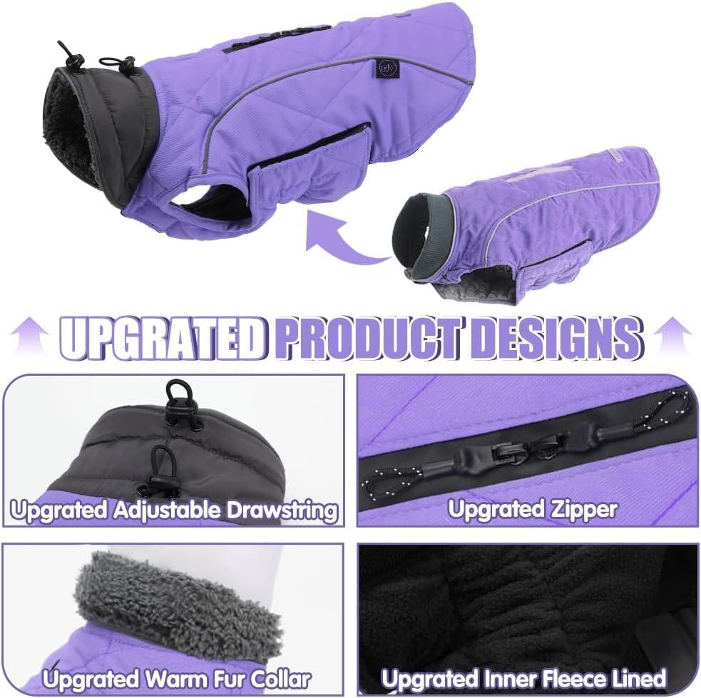 EMUST Winter Dog Coats, Fleece Dog Apparel for Cold Weather, British Style Windproof Warm Dog Jacket for Small Dog Coats for Winter, Dark Blue, XS