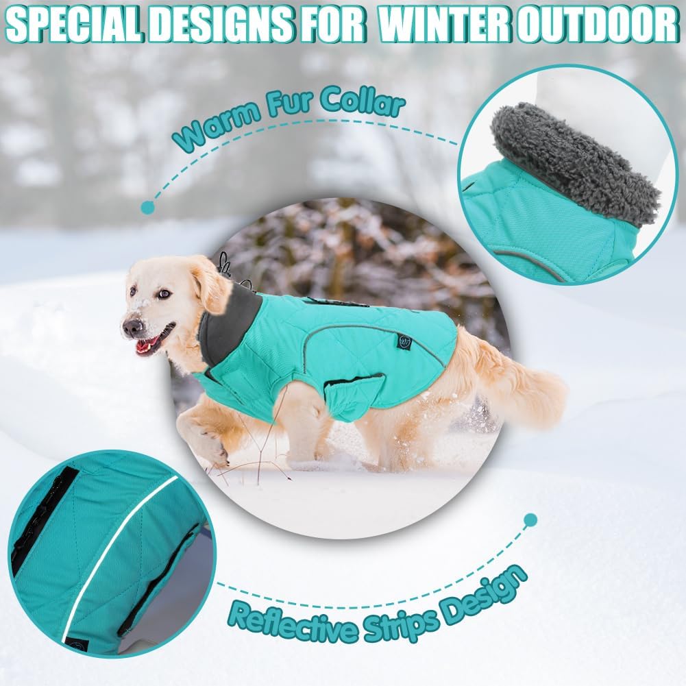 EMUST Winter Dog Coats, Fleece Dog Apparel for Cold Weather, British Style Windproof Warm Dog Jacket for Small Dog Coats for Winter, Dark Blue, XS
