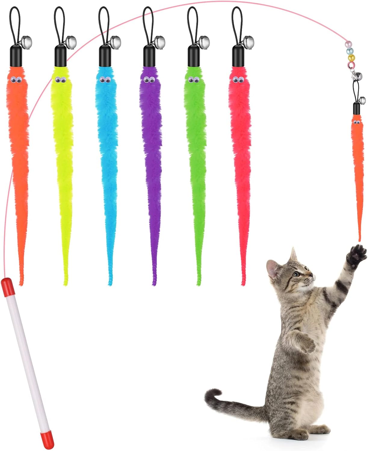 cobee Cat Feather Toys, Soft Cat Wand Toy with | ObaPet