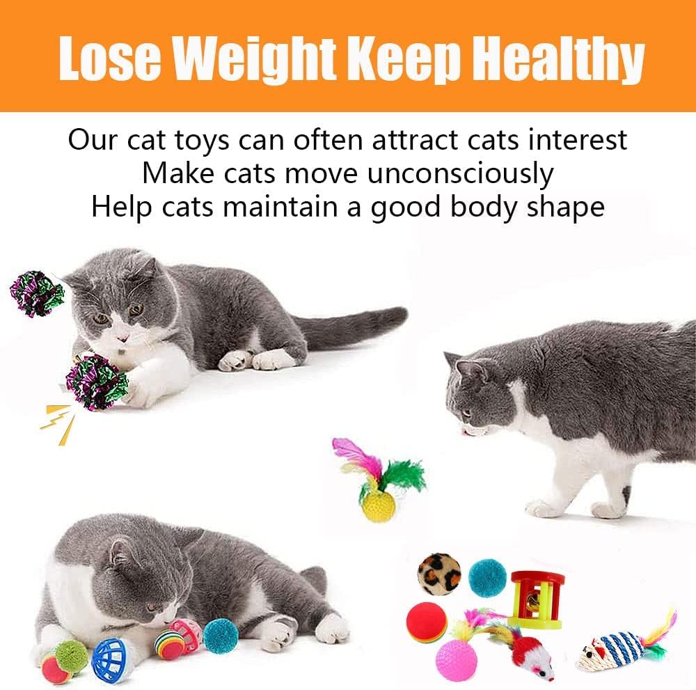 21 Pcs Cat Toys for Indoor Cats Collapsible Cat | ObaPet