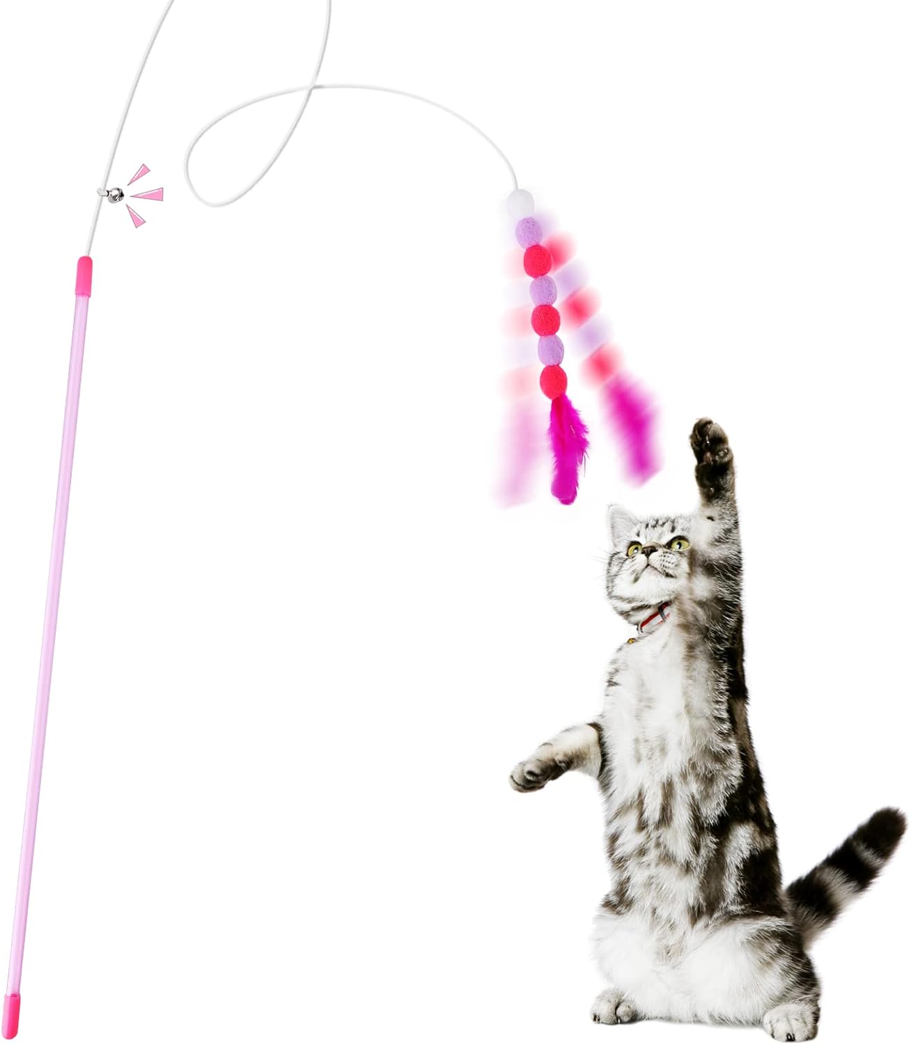 cobee Cat Feather Toys, Soft Cat Wand Toy with | ObaPet