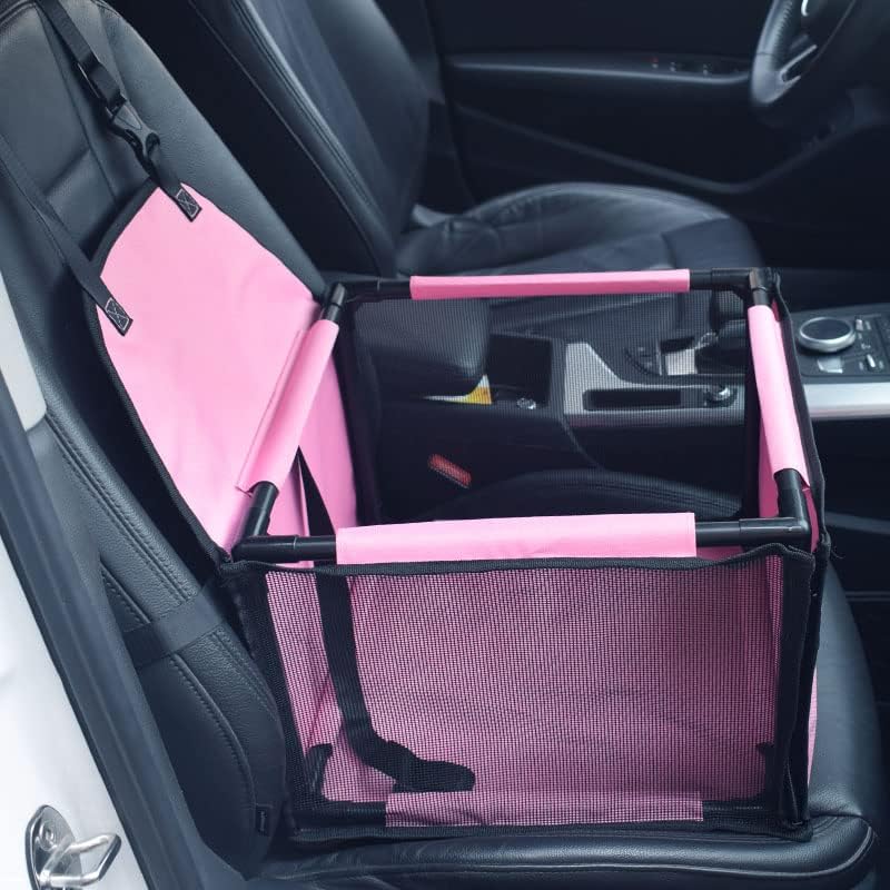 GoBuyer Waterproof Pet Dog Car Seat Booster Carrier with Seat Belt Harness Restraint for Puppy Cat Travel (Paw)