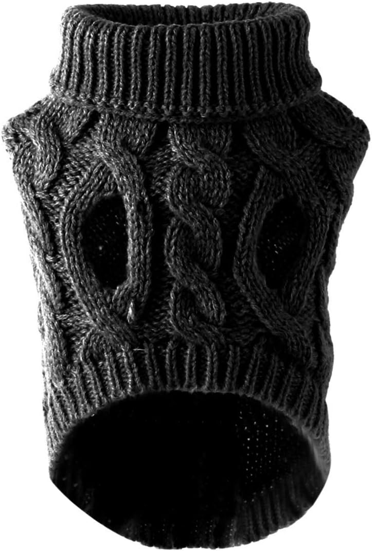 Pet Dog Turtleneck Knitting Sweater Coat Winter Warmer Thickening Pullover Knitwear Crochet Coat Clothes for Small Medium Large Dog Puppy Cat (M, Pink)