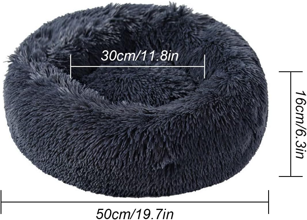 UUEMB 50cm Calming Dog Cat Bed, Plush Donut Pets | ObaPet