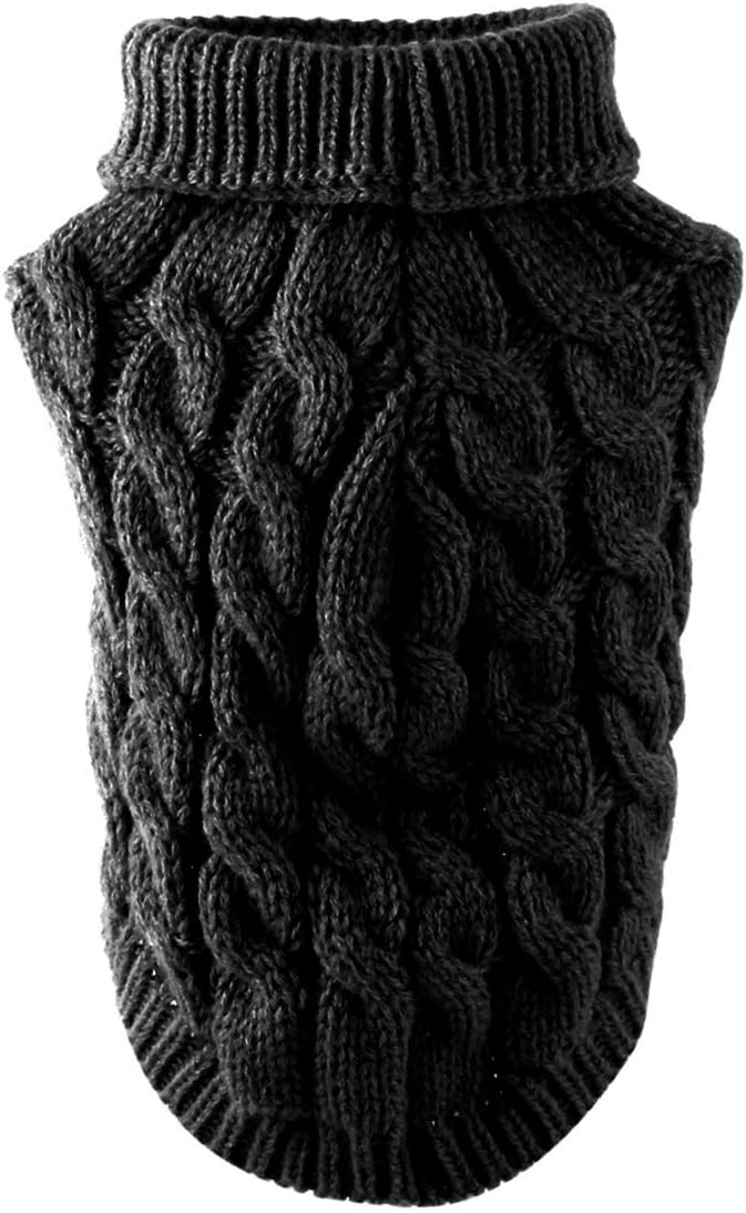 Pet Dog Turtleneck Knitting Sweater Coat Winter Warmer Thickening Pullover Knitwear Crochet Coat Clothes for Small Medium Large Dog Puppy Cat (M, Pink)