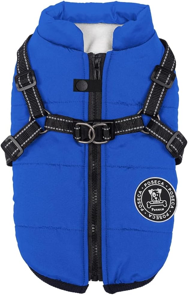 Poseca Dog Clothes for Small Dogs Dog Coat Waterproof Winter Jacket Warm Vest Dog Clothes Dog Coat Warm Winter Dog Jacket with Dog Harness for Small Medium Large Dogs