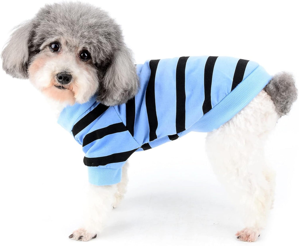 Zunea Dog Shirts for Small Dogs Summer Basic T-Shirt Striped Puppy Clothes Sequins Love Heart Sweatshirt Soft Cotton Short Sleeve Tee Shirt Pet Girl Boy Clothing Pullover Chihuahua Apparel Gray S