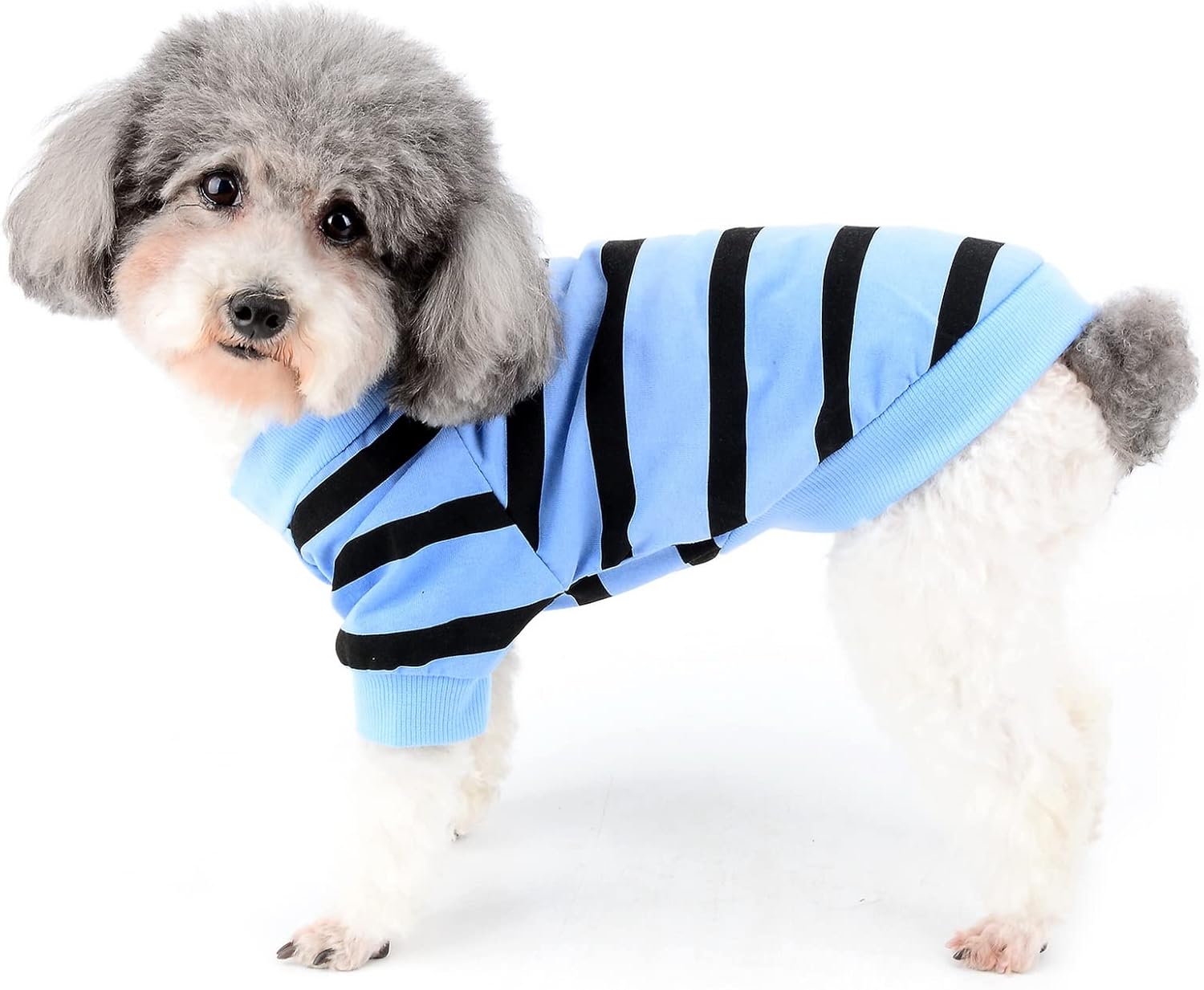 Zunea Dog Shirts for Small Dogs Summer Basic T-Shirt Striped Puppy Clothes Sequins Love Heart Sweatshirt Soft Cotton Short Sleeve Tee Shirt Pet Girl Boy Clothing Pullover Chihuahua Apparel Gray S