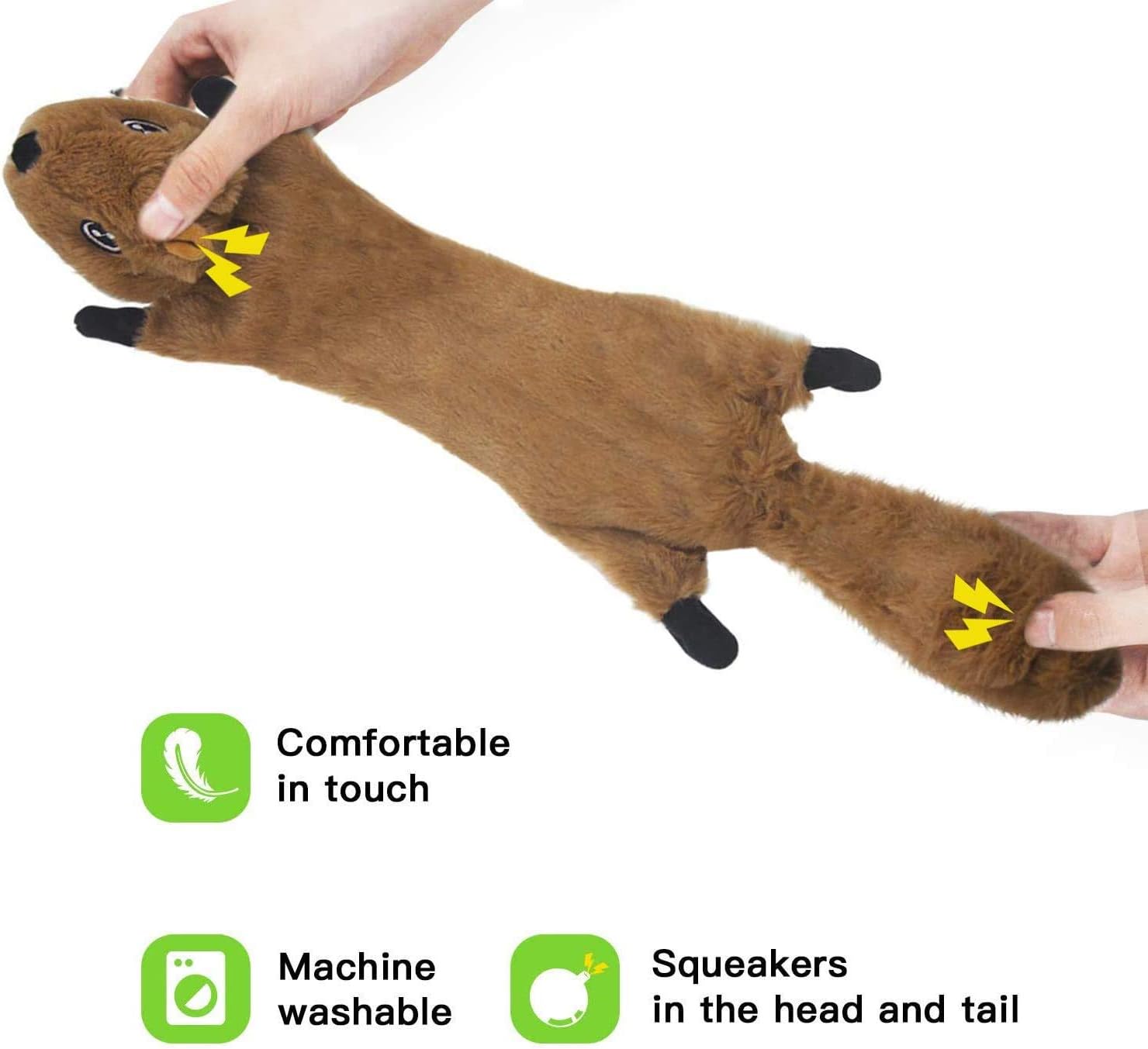 Newthinking No Stuffing Dog Toys, 5 Pack Squeaky Dog Toys, Soft Plush Dog Toys for Small Medium Large Dogs