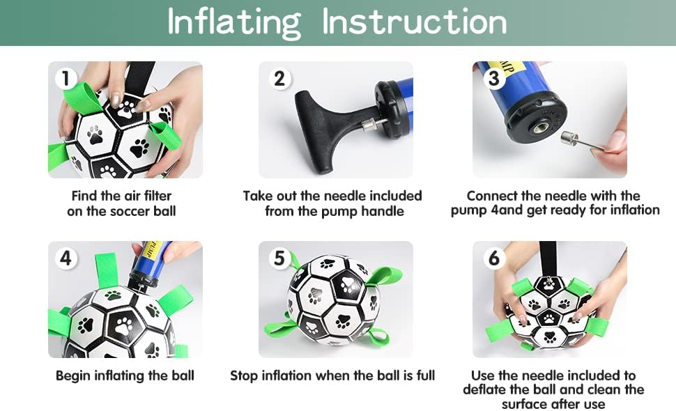 HETOO Interactive Dog Football Toys with Grab Tabs, Durable Dog Water Balls for Small Medium Breed, Indoor & Outdoor