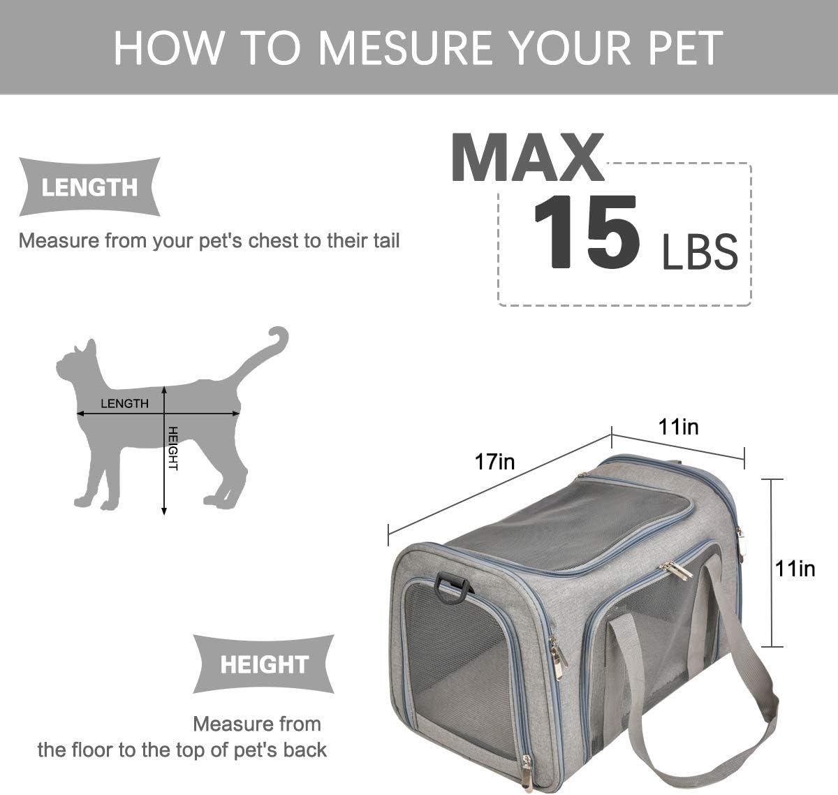 Qlfyuu Cat, Dog Carrier Portable, Soft Sided, | ObaPet