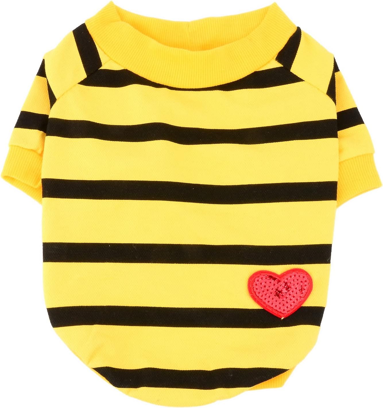 Zunea Dog Shirts for Small Dogs Summer Basic T-Shirt Striped Puppy Clothes Sequins Love Heart Sweatshirt Soft Cotton Short Sleeve Tee Shirt Pet Girl Boy Clothing Pullover Chihuahua Apparel Gray S