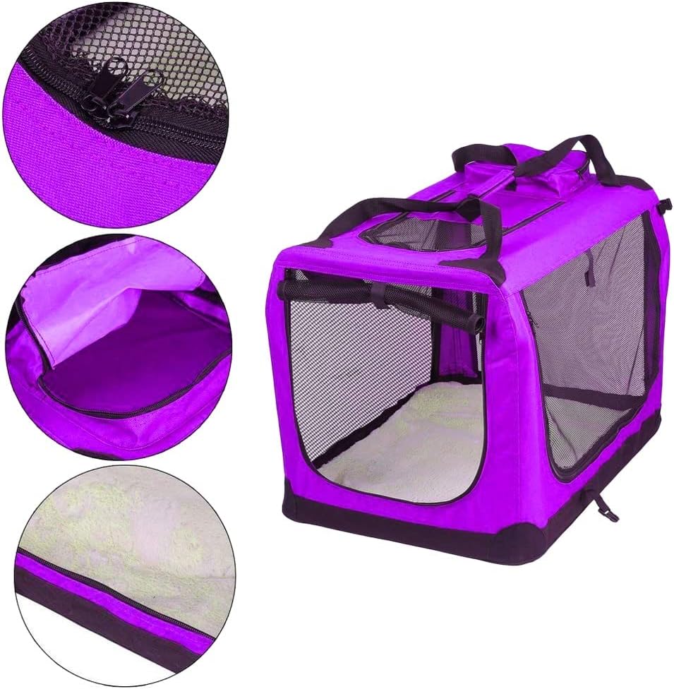 Petbarn Portable Soft Fabric Pet Carrier Folding Dog Cat Puppy Travel Transport Bag (Medium, Grey)