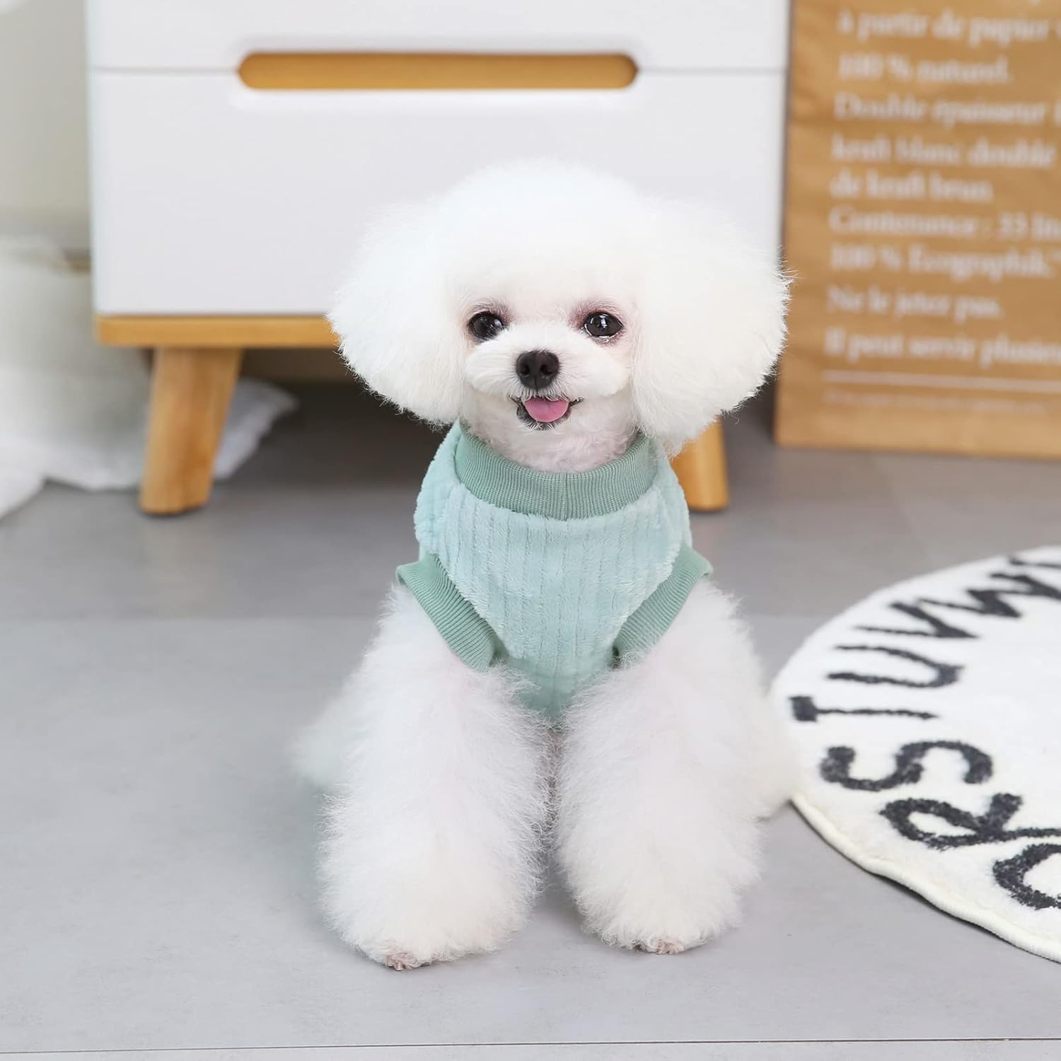 SMALLLEE_LUCKY_STORE Pet Ribbed Fleece Jumpers Pullover Sweatshirt for Small Dogs Cat,Puppy Yorkie Chihuahua Warm Sweater Winter Clothes