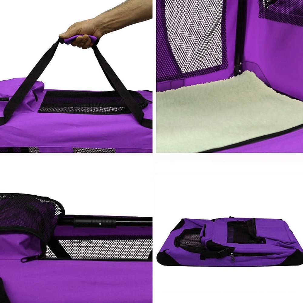 Petbarn Portable Soft Fabric Pet Carrier Folding Dog Cat Puppy Travel Transport Bag (Medium, Grey)