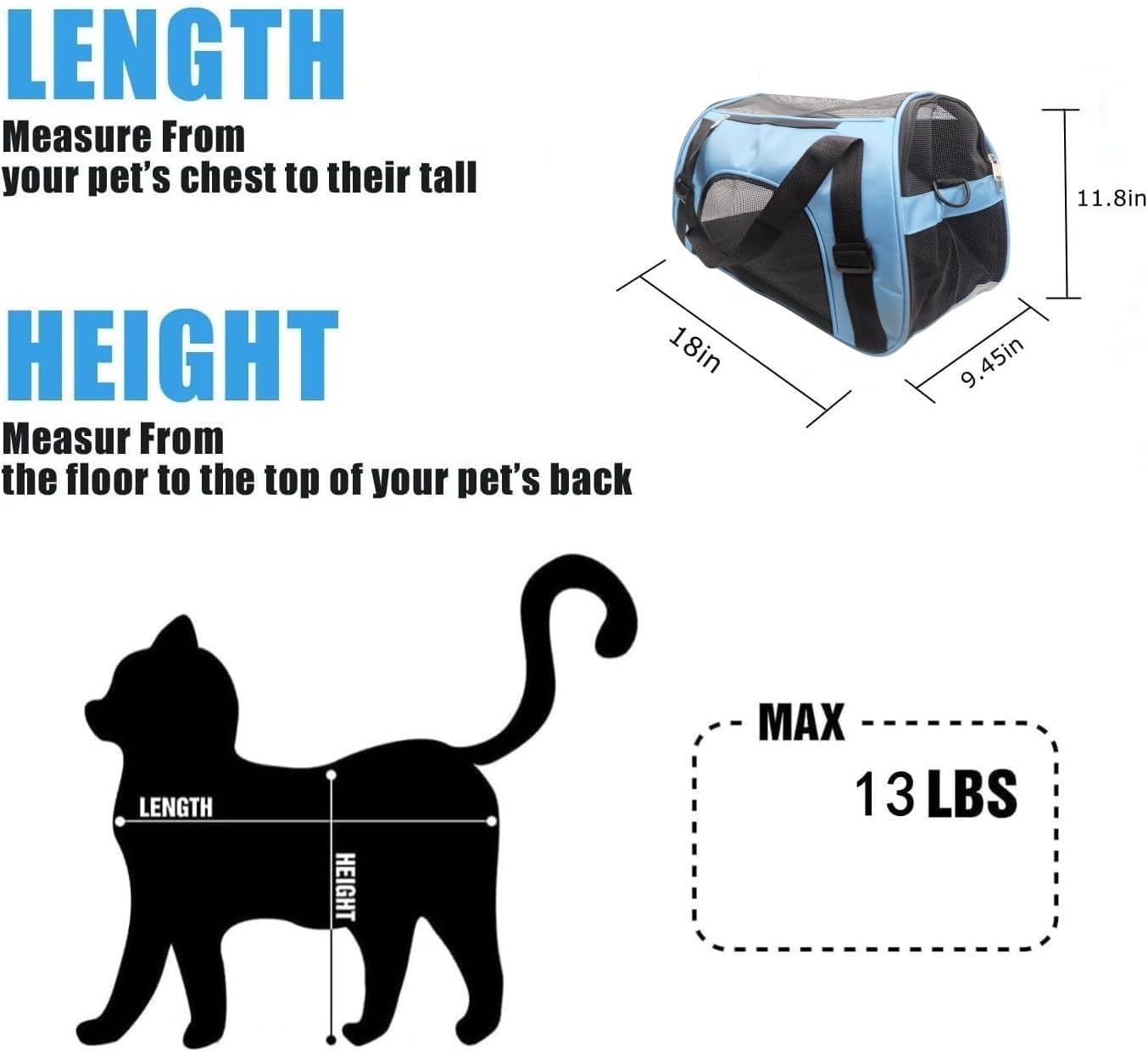 ZvoanSem Pet Carrier Bag,Small Cat Carrier Kitten Puppy little Dog Carrier for Travel Airline Approved Small Animal (Small, Blue)