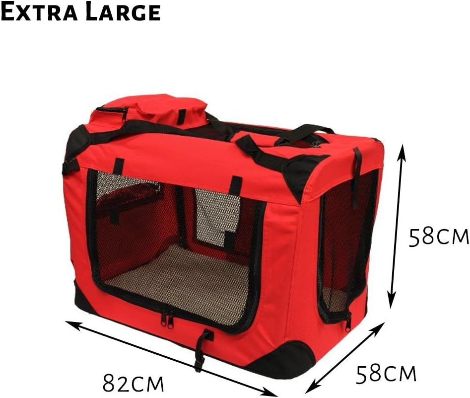 Petbarn Portable Soft Fabric Pet Carrier Folding Dog Cat Puppy Travel Transport Bag (Medium, Grey)