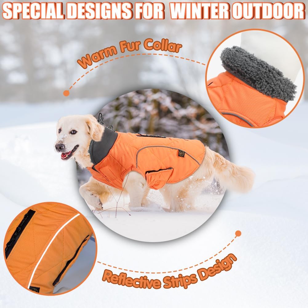EMUST Winter Dog Coats, Fleece Dog Apparel for Cold Weather, British Style Windproof Warm Dog Jacket for Small Dog Coats for Winter, Dark Blue, XS