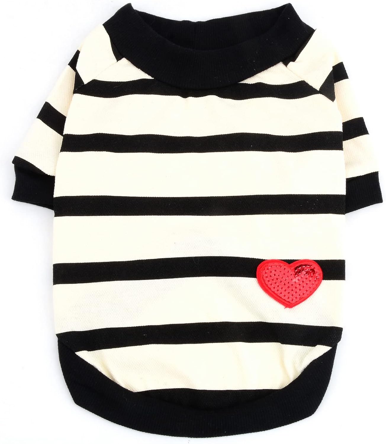 Zunea Dog Shirts for Small Dogs Summer Basic T-Shirt Striped Puppy Clothes Sequins Love Heart Sweatshirt Soft Cotton Short Sleeve Tee Shirt Pet Girl Boy Clothing Pullover Chihuahua Apparel Gray S