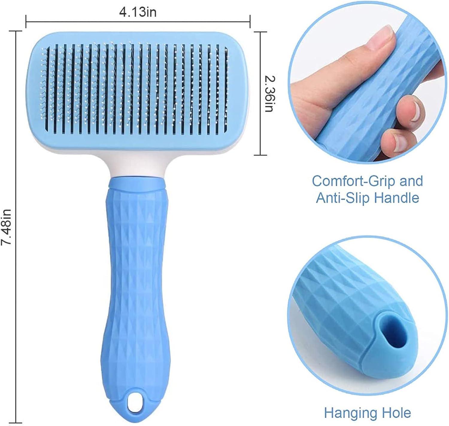 Dog Brush Cat Brush Grooming Comb,Self Cleaning | ObaPet