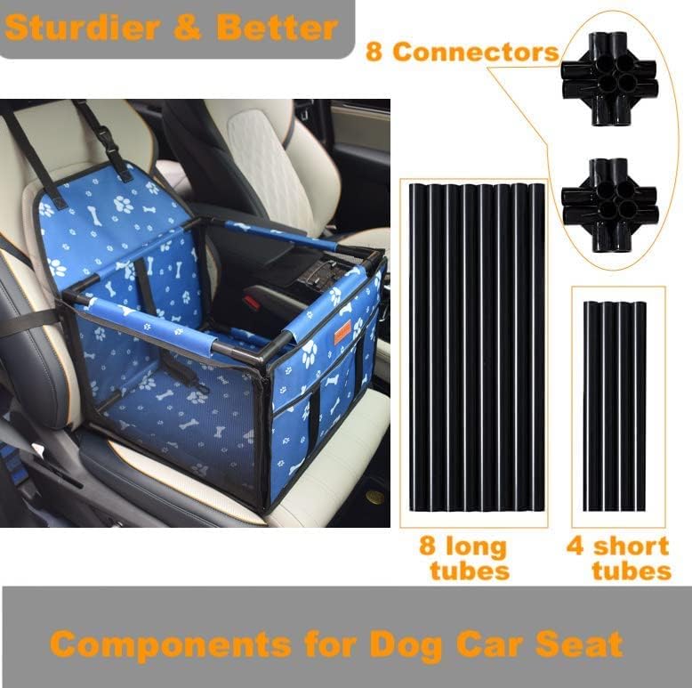 GoBuyer Waterproof Pet Dog Car Seat Booster Carrier with Seat Belt Harness Restraint for Puppy Cat Travel (Paw)