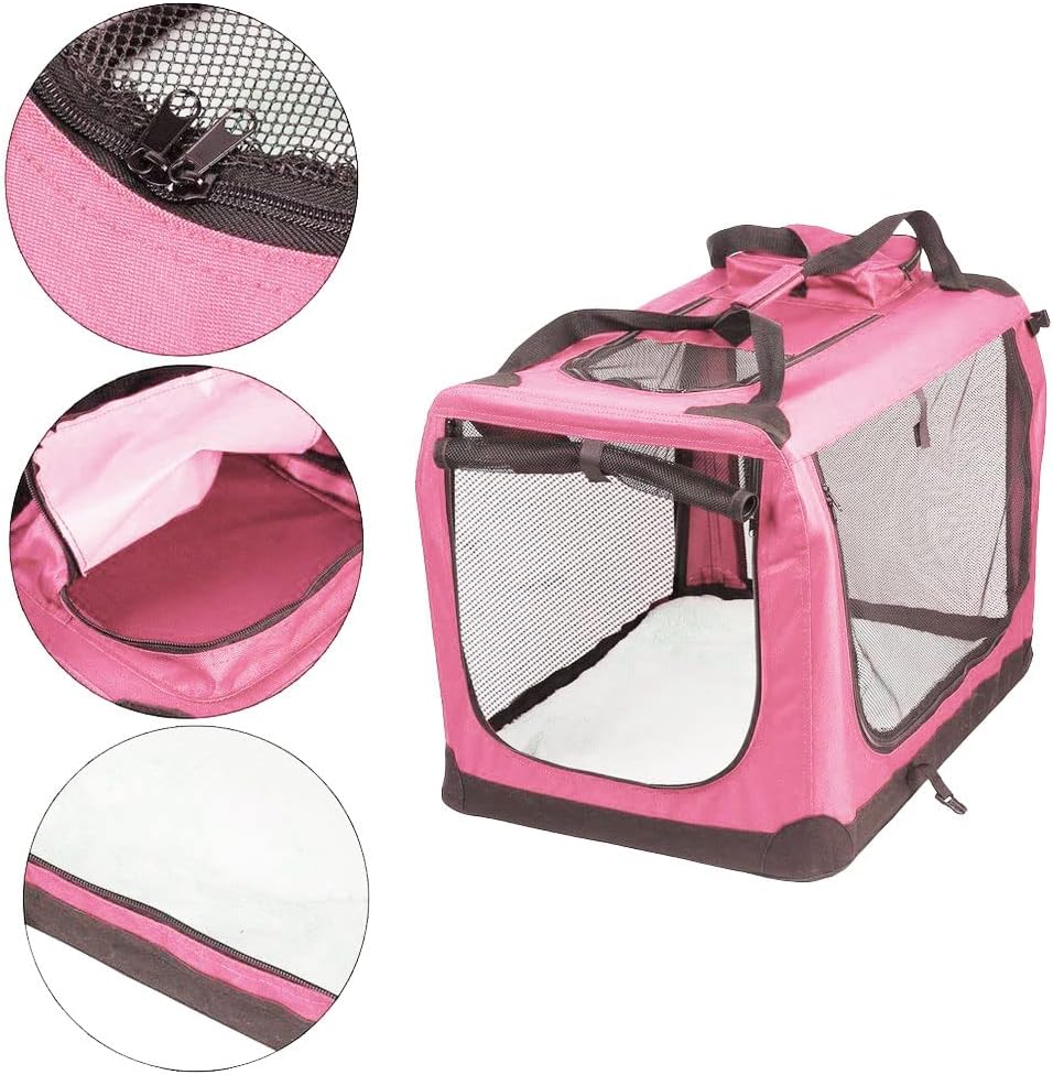 Petbarn Portable Soft Fabric Pet Carrier Folding Dog Cat Puppy Travel Transport Bag (Medium, Grey)