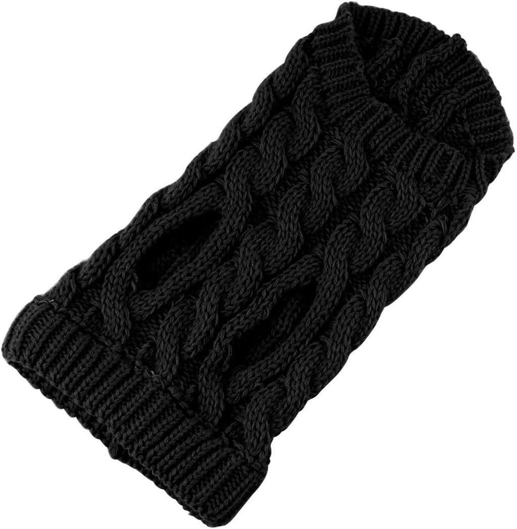 Pet Dog Turtleneck Knitting Sweater Coat Winter Warmer Thickening Pullover Knitwear Crochet Coat Clothes for Small Medium Large Dog Puppy Cat (M, Pink)