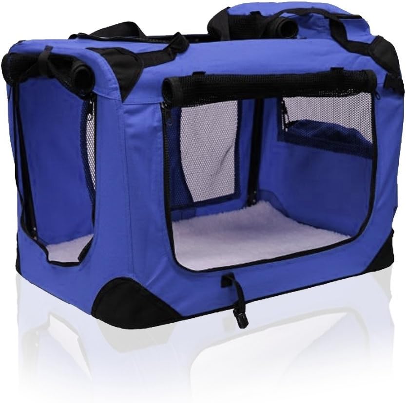 Petbarn Portable Soft Fabric Pet Carrier Folding Dog Cat Puppy Travel Transport Bag (Medium, Grey)