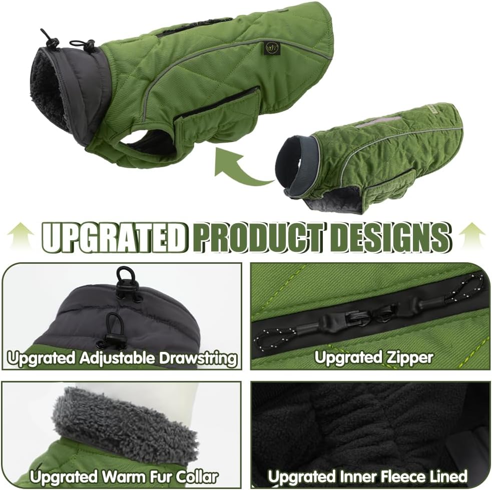 EMUST Winter Dog Coats, Fleece Dog Apparel for Cold Weather, British Style Windproof Warm Dog Jacket for Small Dog Coats for Winter, Dark Blue, XS