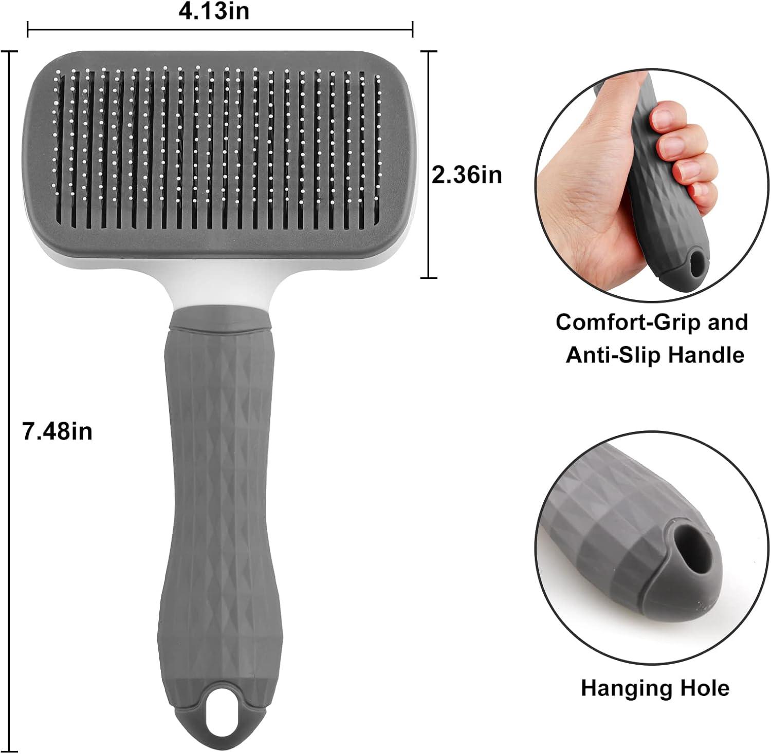 Dog Brush Cat Brush Grooming Comb,Self Cleaning | ObaPet