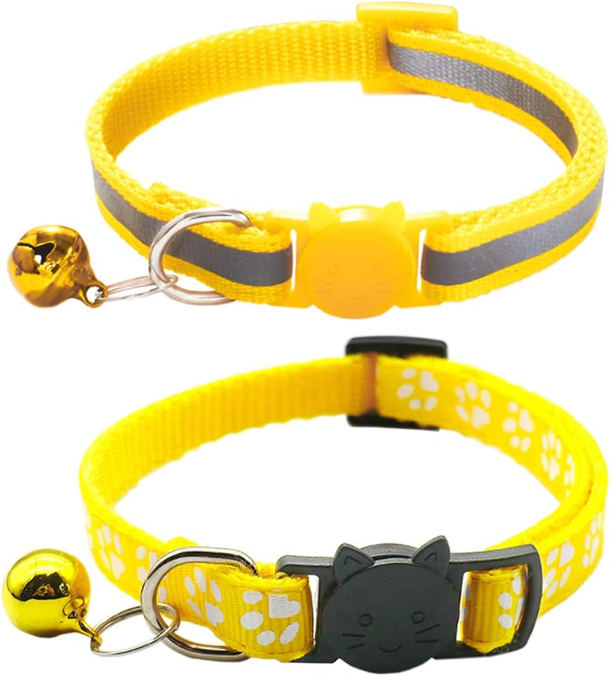 Qinao 2Pack Cat Collars Quick Release Reflective | ObaPet
