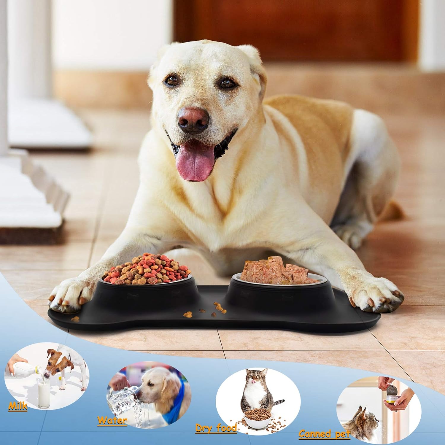 Dog Bowls, Puppy Bowl YOKA Double Stainless | ObaPet