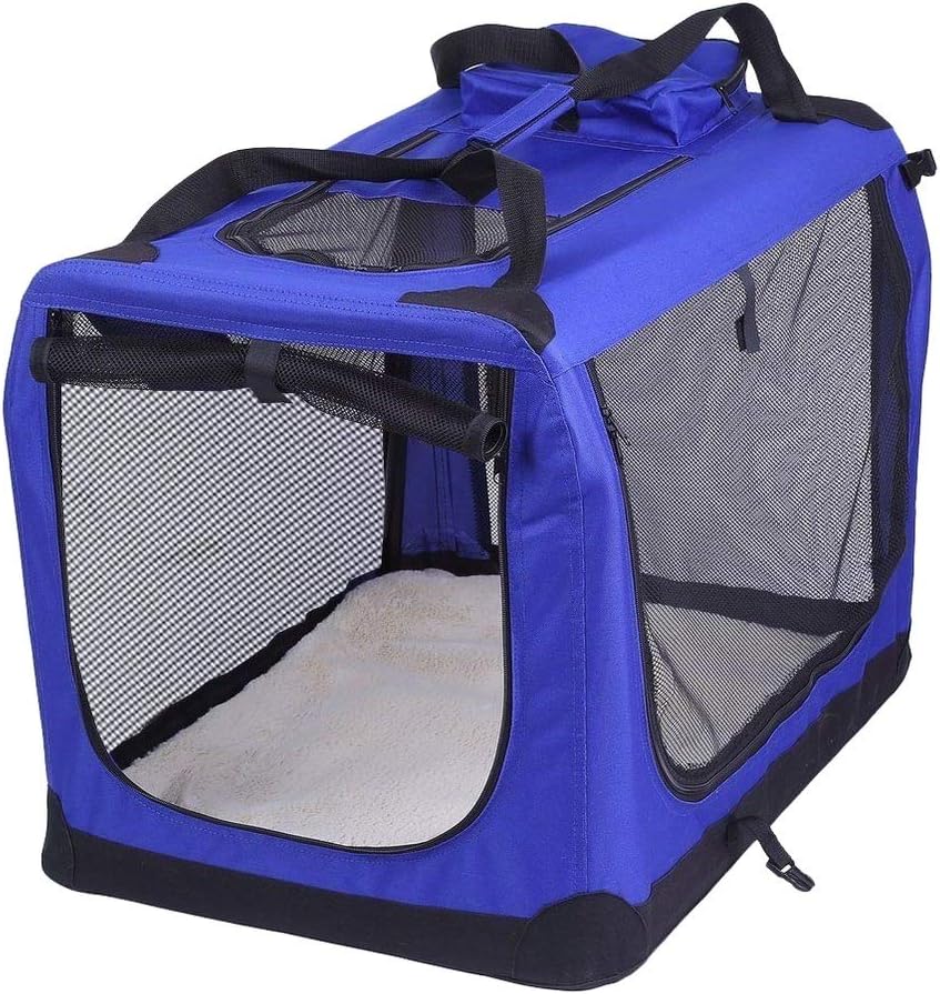 Petbarn Portable Soft Fabric Pet Carrier Folding Dog Cat Puppy Travel Transport Bag (Medium, Grey)