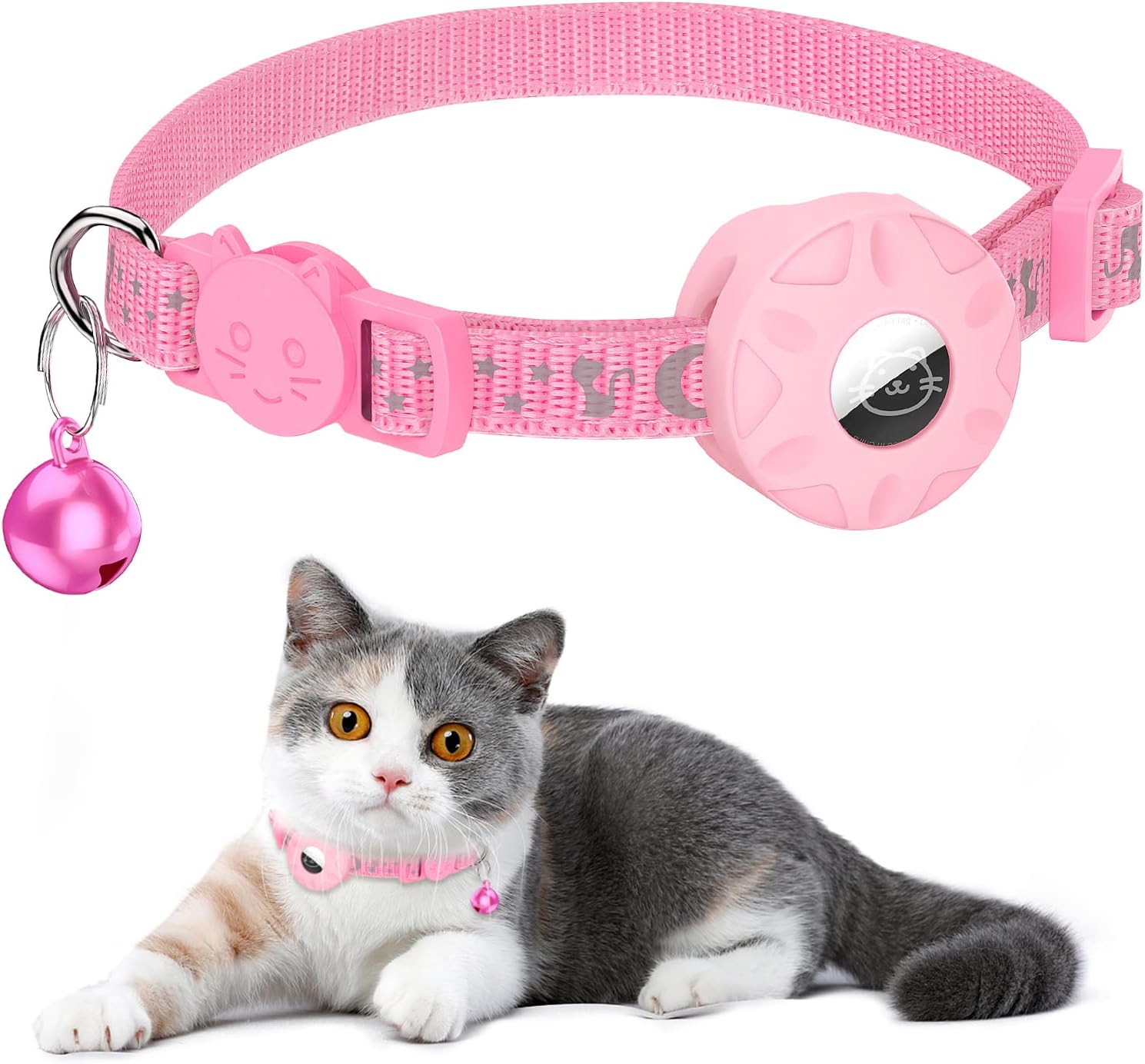 Simket Airtag Cat Collar, Refective Collar for | ObaPet