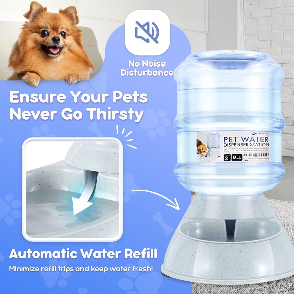 Flexzion Gravity Pet Water Dispenser Drinking | ObaPet