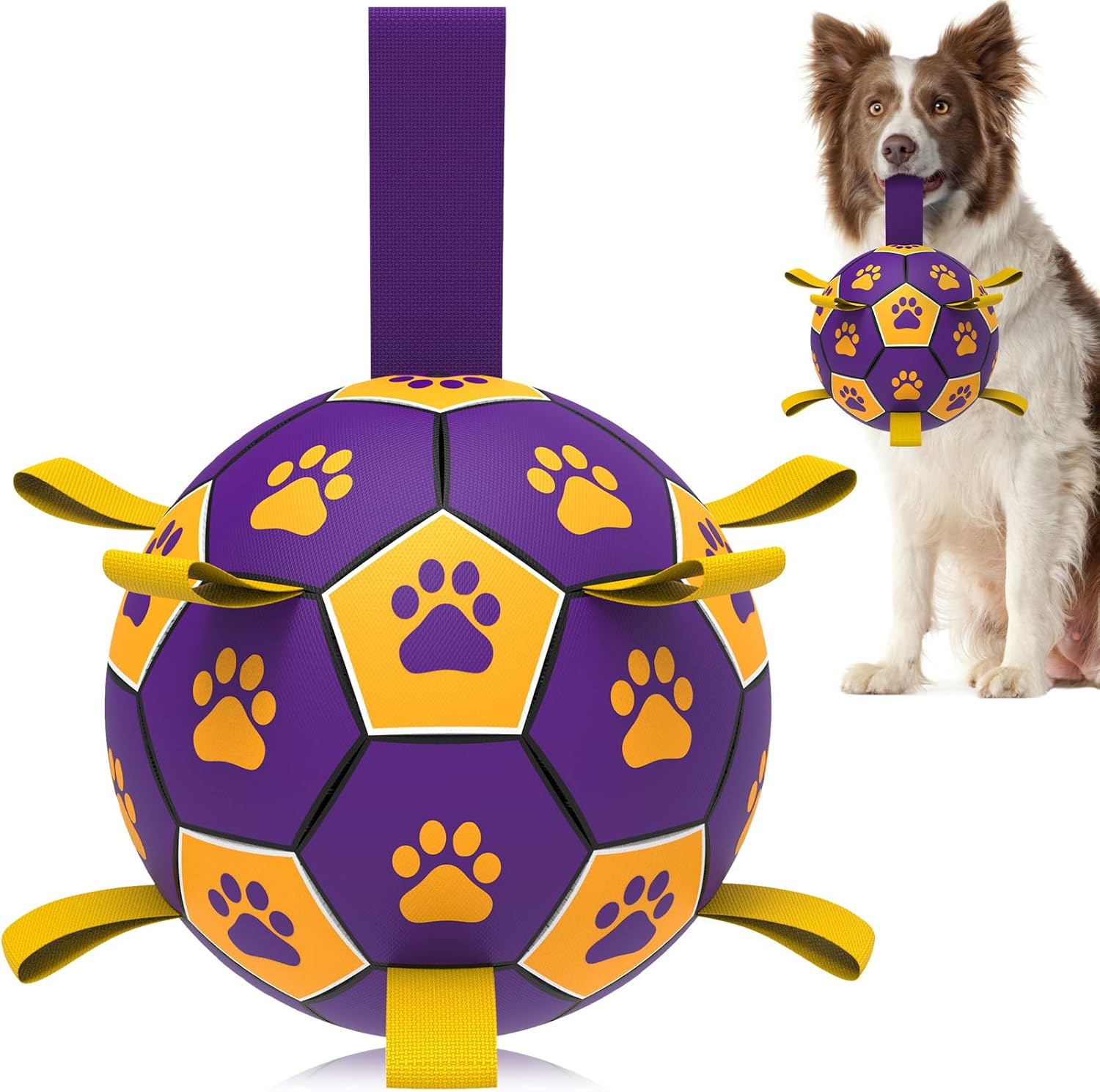 HETOO Interactive Dog Football Toys with Grab Tabs, Durable Dog Water Balls for Small Medium Breed, Indoor & Outdoor
