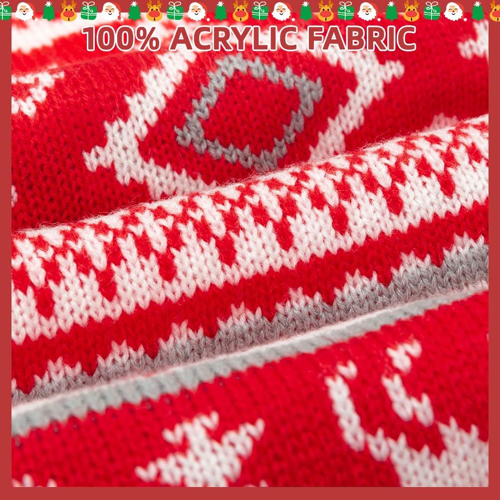BINGPET Classic Dog Jumper Snowflake Elk Pattern - Soft Thickening Pet Sweater Warm Cat Dog Apparel, Knitwear Pet Winter Clothes Christmas Outfits