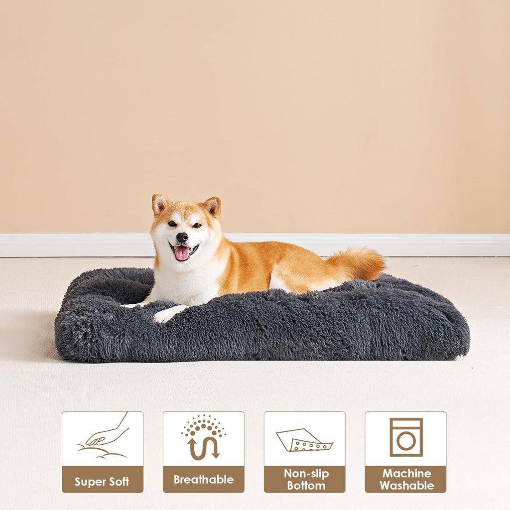 EHEYCIGA Calming Dog Bed Medium, Fluffy Anti | ObaPet