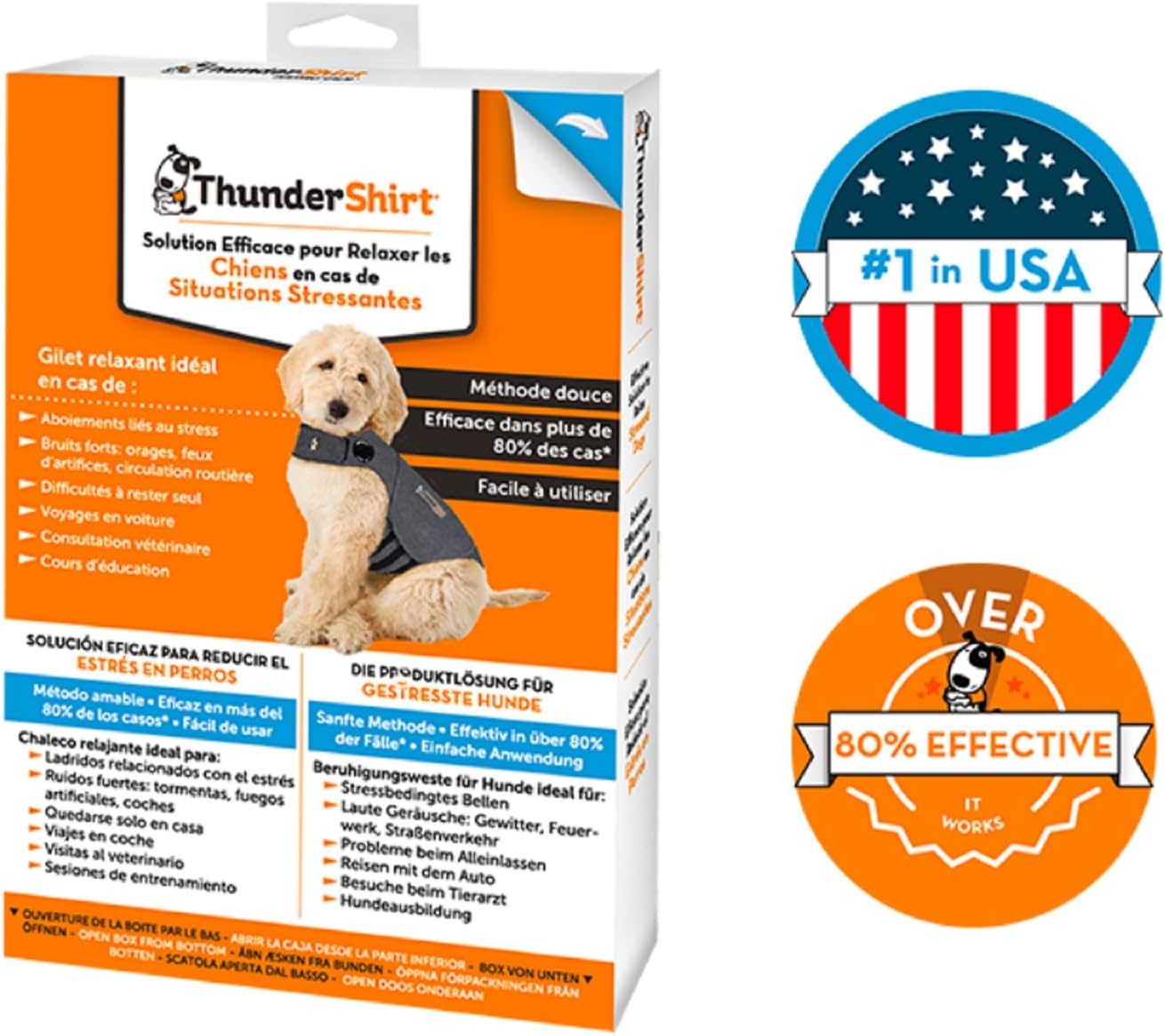 ThunderShirt for Dogs | Calming Jacket for Dogs | Puppy Coats for Small Medium Large Dogs XS S M L XL | Dog Anxiety Jacket | Instant Natural Relief for Storms, Fireworks & Separation | Grey Dog Coat