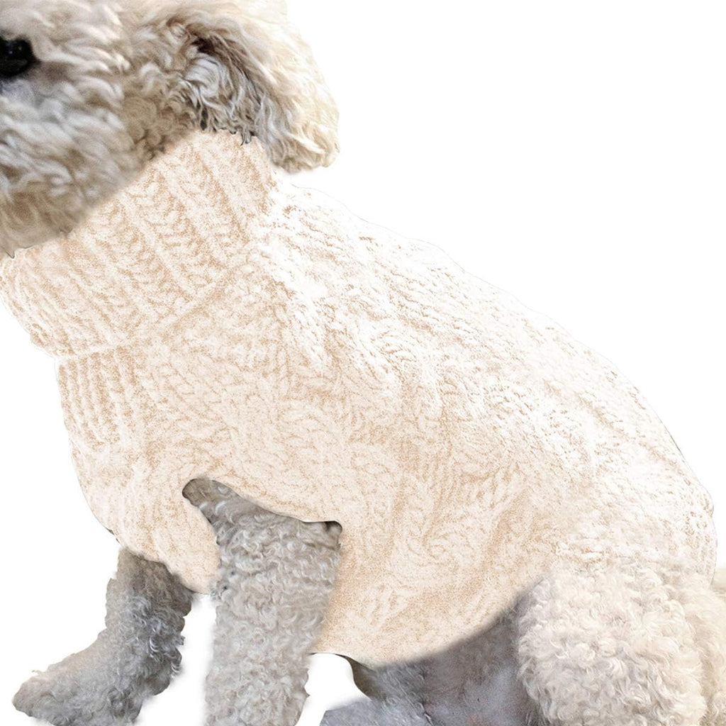 Pet Dog Turtleneck Knitting Sweater Coat Winter Warmer Thickening Pullover Knitwear Crochet Coat Clothes for Small Medium Large Dog Puppy Cat (M, Pink)