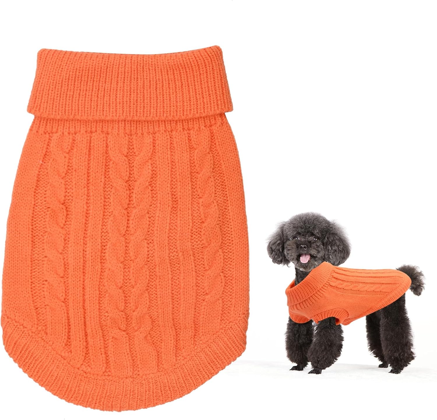 Small Dog Jumper, Warm Puppy Sweater for Small Dogs Winter Knitted Dog Pullover Soft Turtleneck Dog Clothes Vest for Pet Autumn, Winter Outfit for Welsh Corgi, Yorkshire Terrier, Chihuahua (XS, Blue)