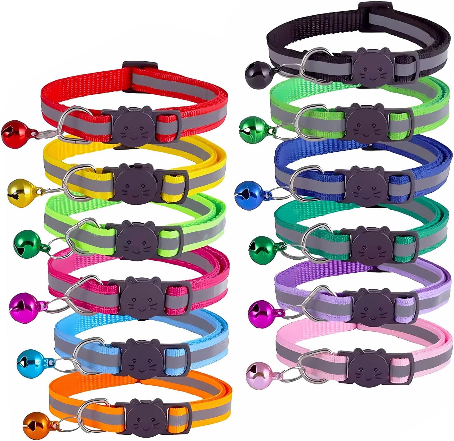 Reflective Cat Collars with Bells- Quick Release | ObaPet