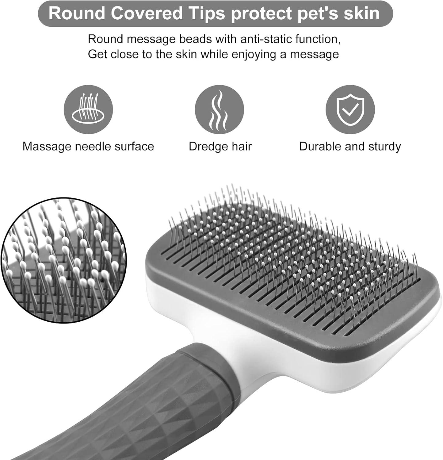 Dog Brush Cat Brush Grooming Comb,Self Cleaning | ObaPet