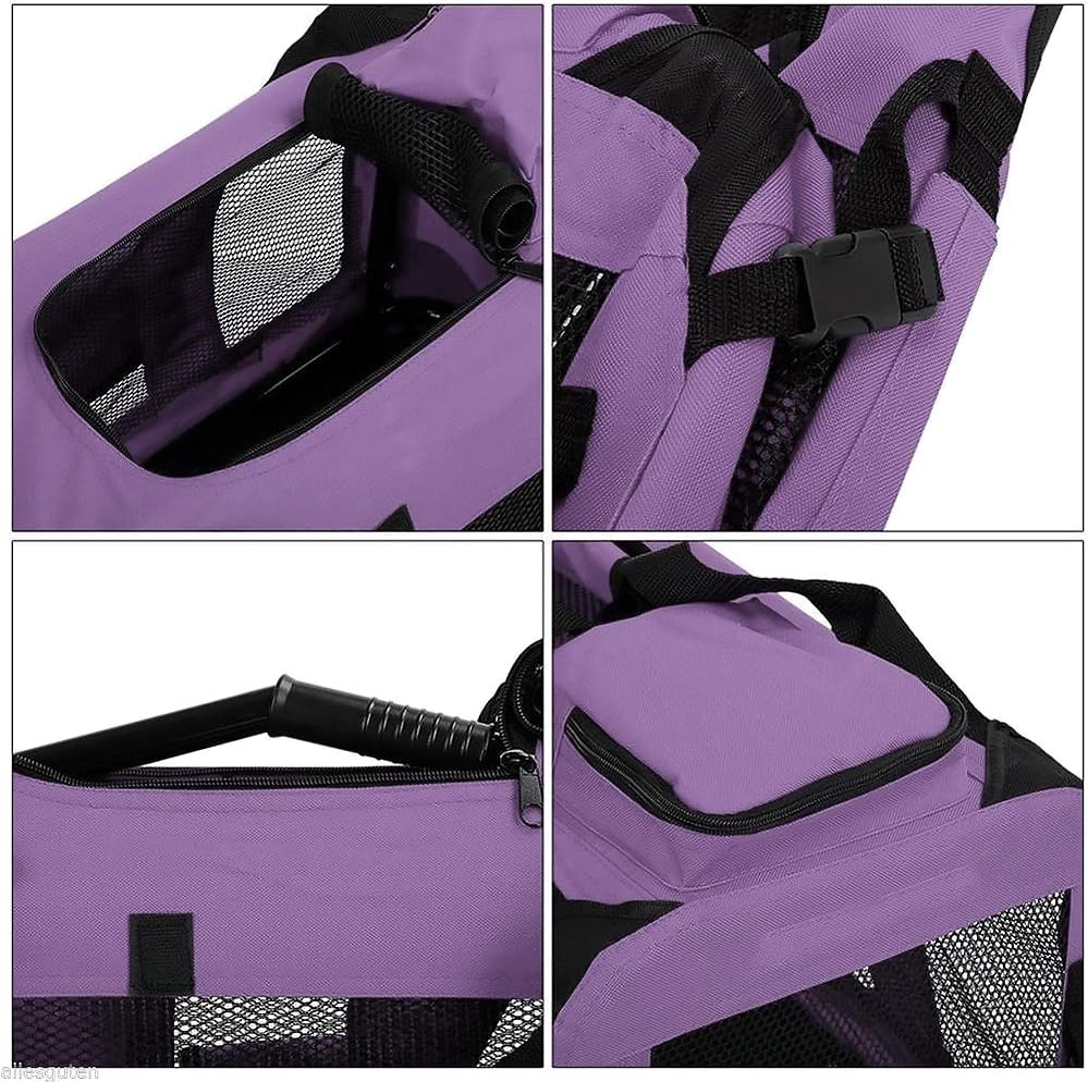 Petbarn Portable Soft Fabric Pet Carrier Folding Dog Cat Puppy Travel Transport Bag (Medium, Grey)