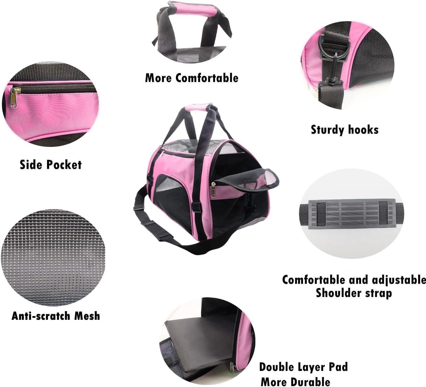 ZvoanSem Pet Carrier Bag,Small Cat Carrier Kitten Puppy little Dog Carrier for Travel Airline Approved Small Animal (Small, Blue)
