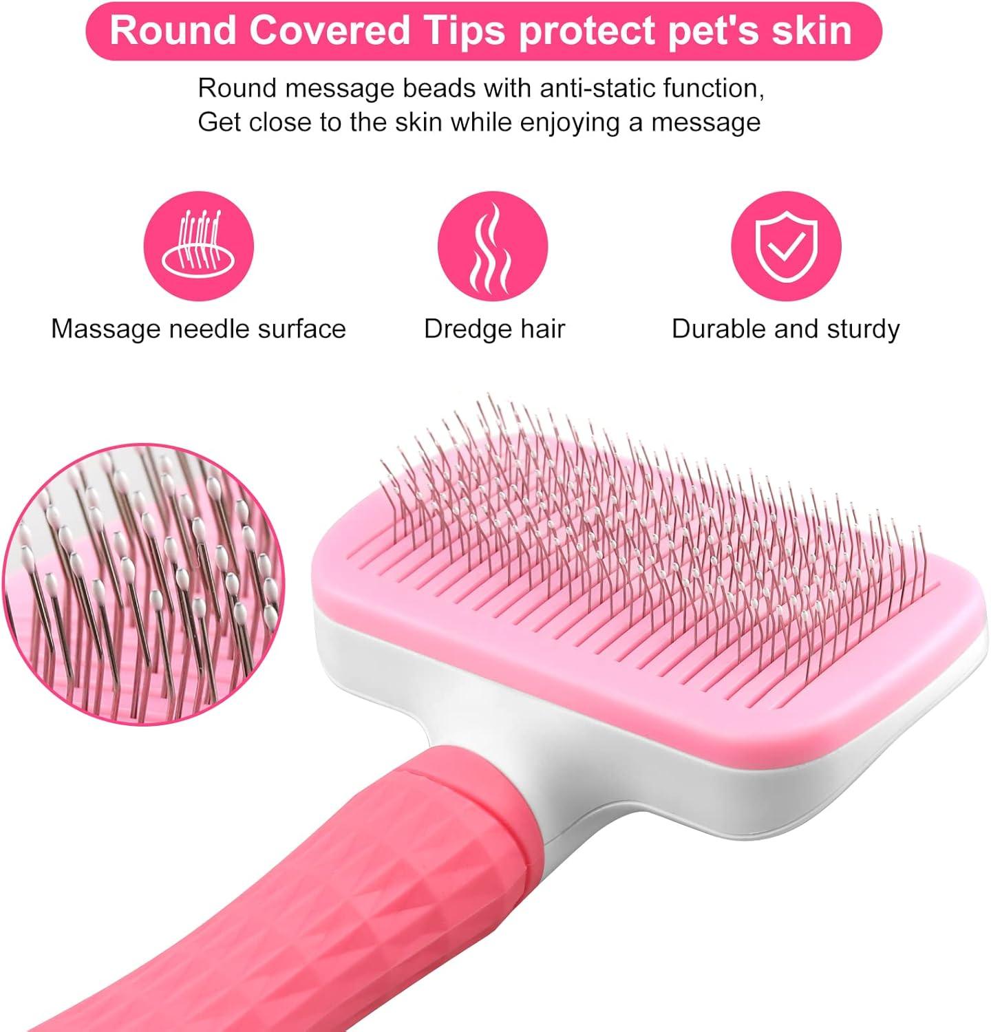 Dog Brush Cat Brush Grooming Comb,Self Cleaning | ObaPet