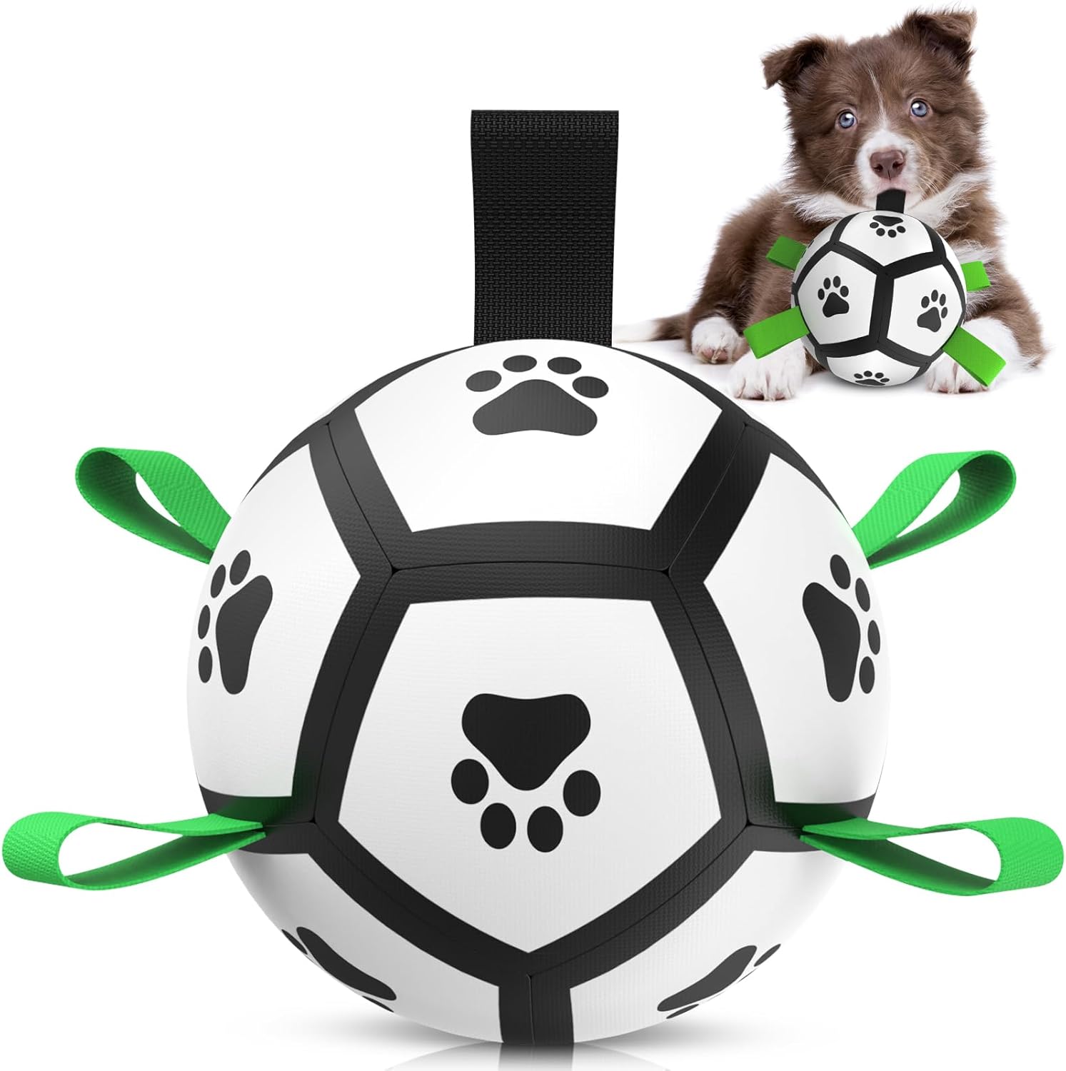 HETOO Interactive Dog Football Toys with Grab Tabs, Durable Dog Water Balls for Small Medium Breed, Indoor & Outdoor