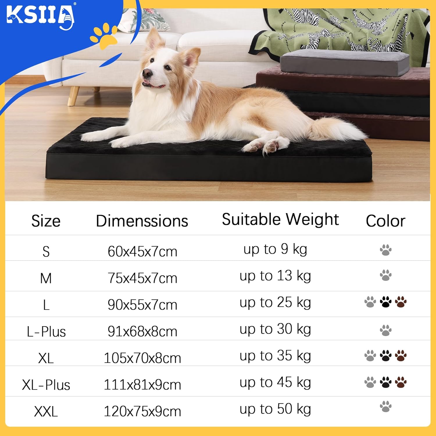 KSIIA Dog Beds Large Washable, Orthopedic Dog | ObaPet